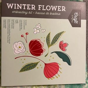 New in box winter flower embroidery kit.